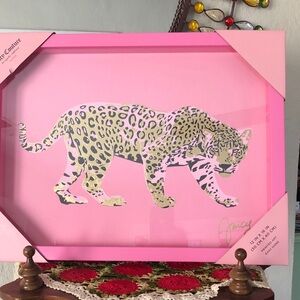 NEW Juicy Couture Pink & Gold Leopard Printed Art